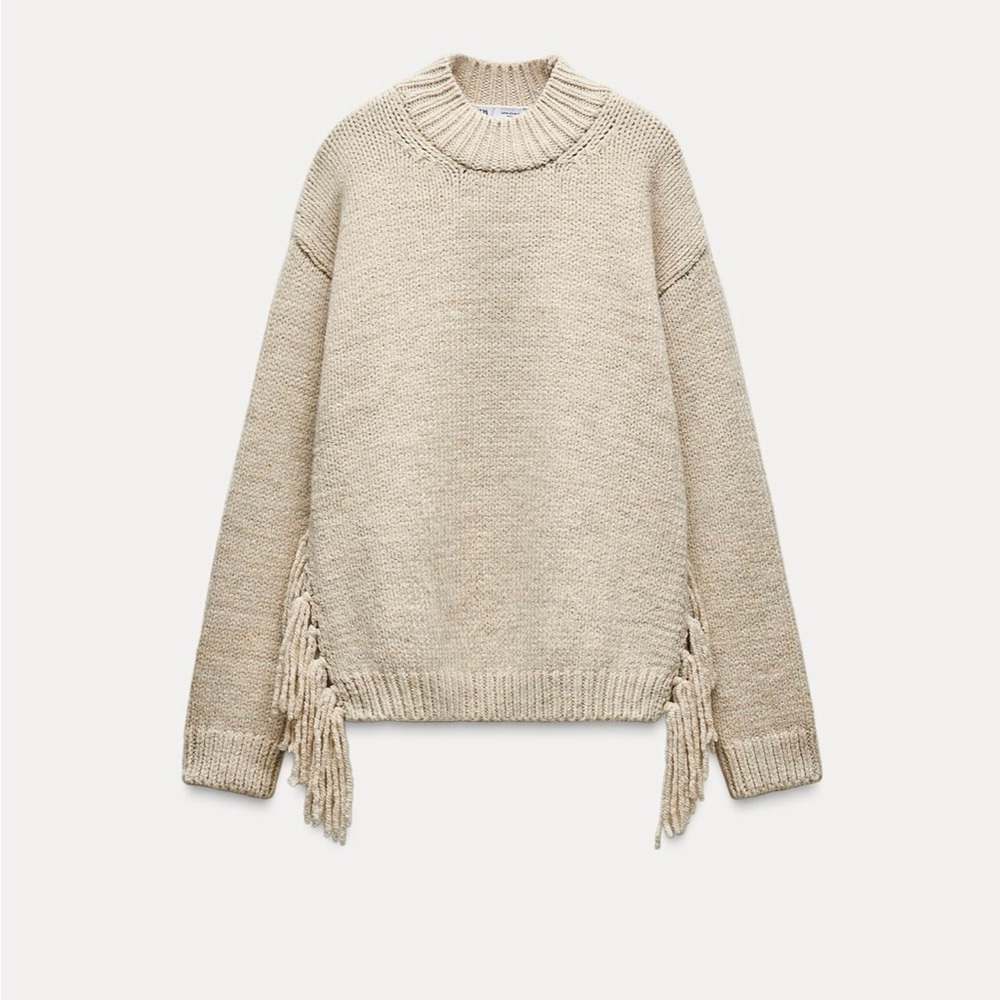 ZARA - Fringed Knit Sweater